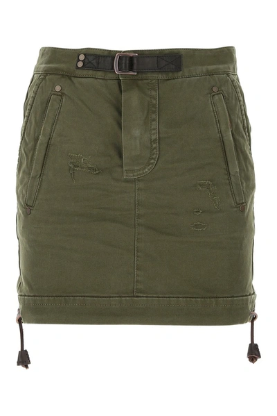 Shop Dsquared2 Buckle Detail Fitted Mini Skirt In Green
