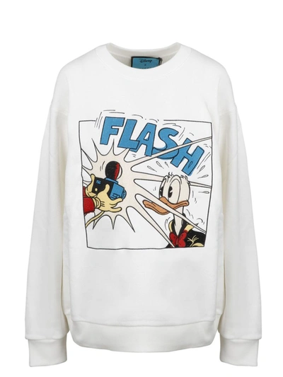 Shop Gucci X Disney Donald Duck Sweatshirt In White