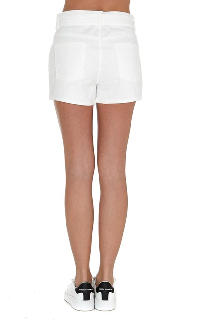 Shop Pinko Brooklyn Logo Belted Shorts In White