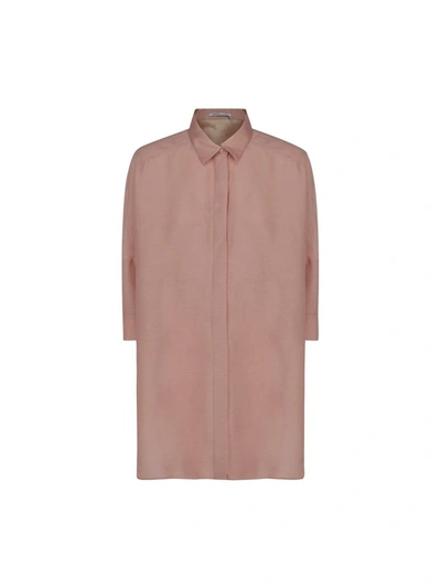 Shop Agnona Loose Fit Long Shirt In Pink