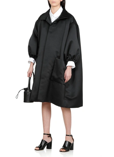 Shop Maison Margiela Oversized Coat Dress In Black