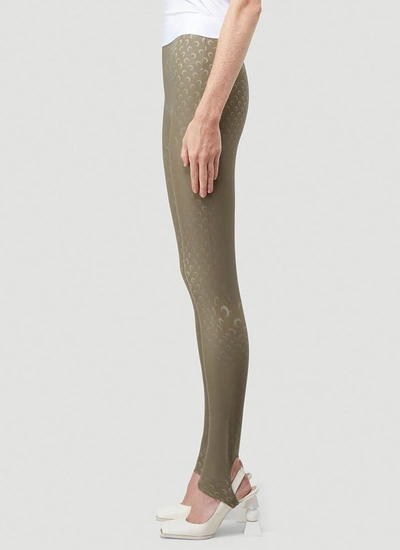 Shop Marine Serre Crescent Moon Print Leggings In Green