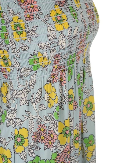 Shop Tory Burch Floral Printed Tie Shoulder Dress In Multi