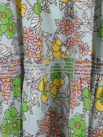 Shop Tory Burch Floral Printed Tie Shoulder Dress In Multi