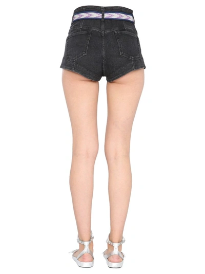 Shop Isabel Marant Deverson Faded Effect Denim Shorts In Black