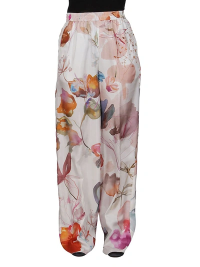 Shop Agnona Floral Printed High Waisted Pants In Multi