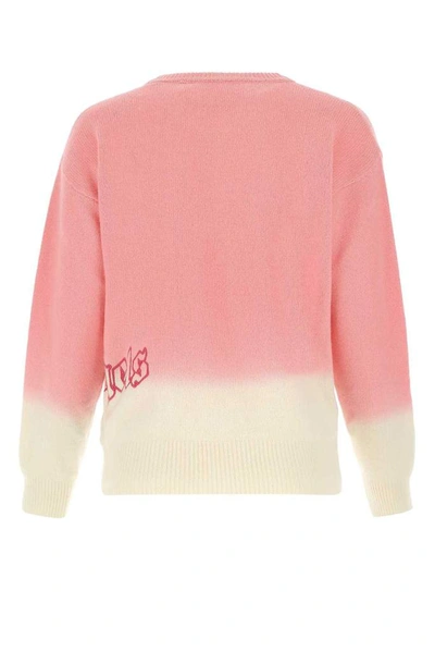 Shop Palm Angels Gradient Knitted Sweater In Pink