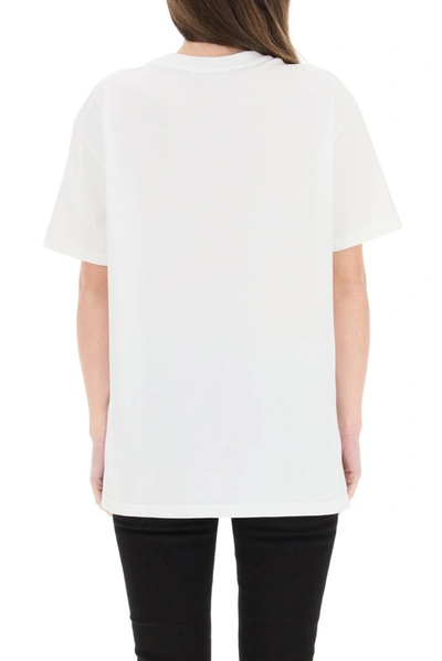 Shop Givenchy Vintage Effect Logo Oversized T In White