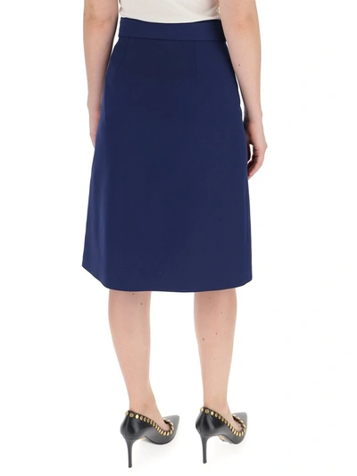 Shop Gucci Interlocking G Belted Skirt In Blue