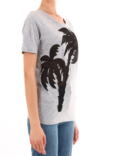 Shop Dsquared2 Palm Tree Print Crewneck T In Grey