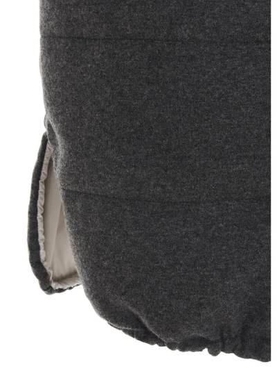 Shop Brunello Cucinelli Reversible Padded Vest In Grey