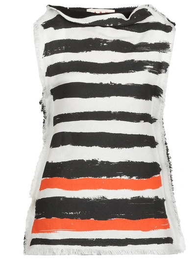 Shop Marni Paint Striped Sleeveless Top In Multi