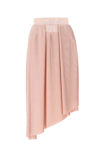 Shop Givenchy Asymmetrical Pleated Skirt In Pink