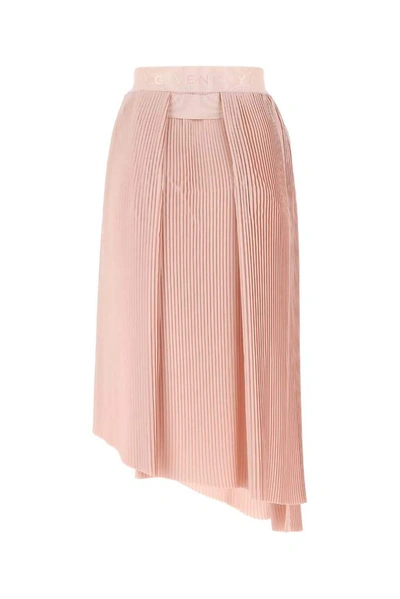 Shop Givenchy Asymmetrical Pleated Skirt In Pink