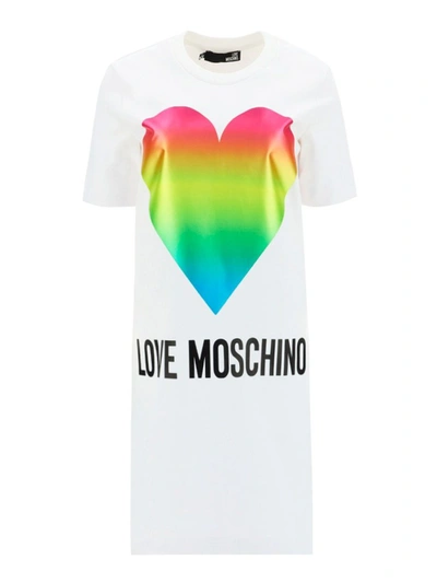 Shop Love Moschino Heart Printed T In White
