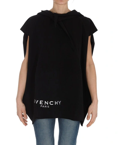 Shop Givenchy Removable Hood Sleeveless Sweatshirt In Black