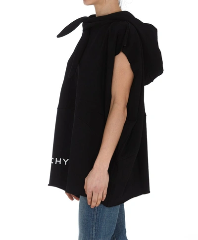 Shop Givenchy Removable Hood Sleeveless Sweatshirt In Black