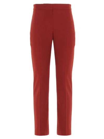 Shop Alexander Mcqueen Straight Leg Trousers In Red