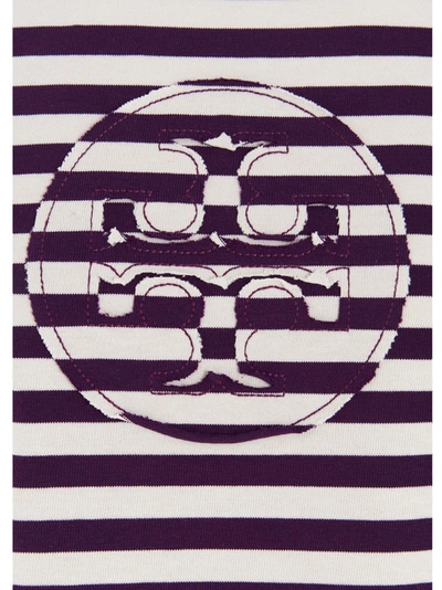 Shop Tory Burch Striped Logo Patch T In Multi