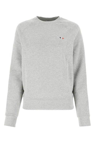 Shop Maison Kitsuné Fox Patch Sweatshirt In Grey