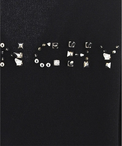 Shop Givenchy Logo Studded Cardigan In Black