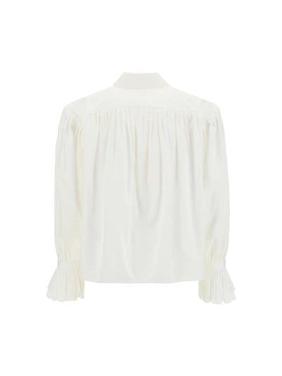 Shop Khaite Vanina Ruffled Detail Shirt In White