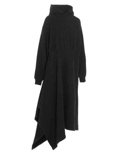 Shop Balenciaga Easywrap Hooded Dress In Black