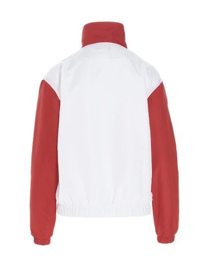 Shop Autry Logo Embroidered Zipped Jacket In White