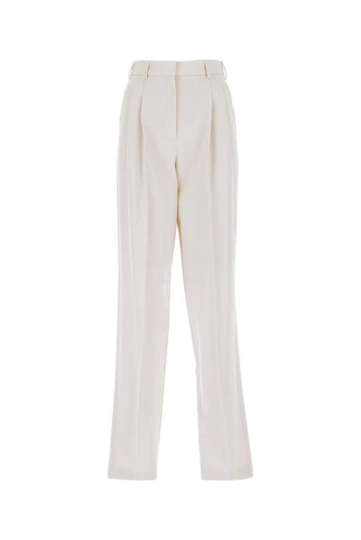 Shop Stella Mccartney Pleated High Waisted Pants In White