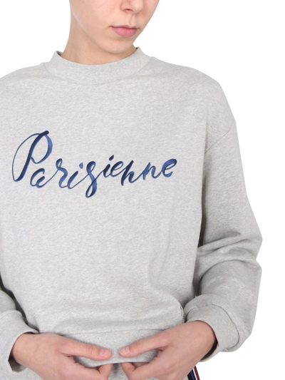Shop Etre Cecile Être Cécile Parisienne Embroidered Sweatshirt In Grey
