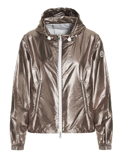 Shop Moncler Eschamali Hooded Jacket In Gold