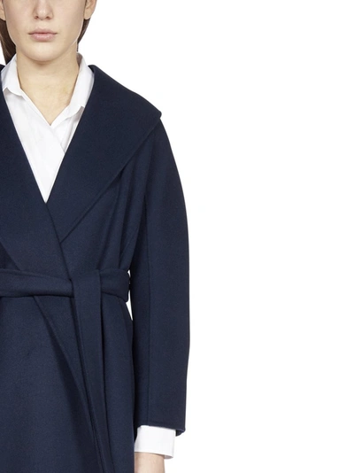 Shop 's Max Mara Messi Belted Wrap Coat In Blue
