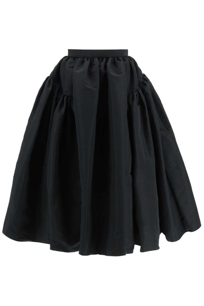 Shop Alexander Mcqueen Pleated Midi Skirt In Black