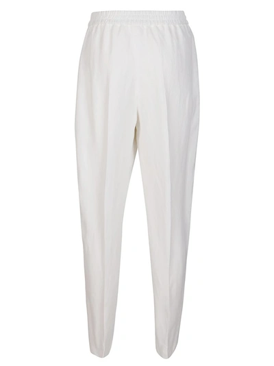 Shop Agnona High Waisted Tapered Pants In White