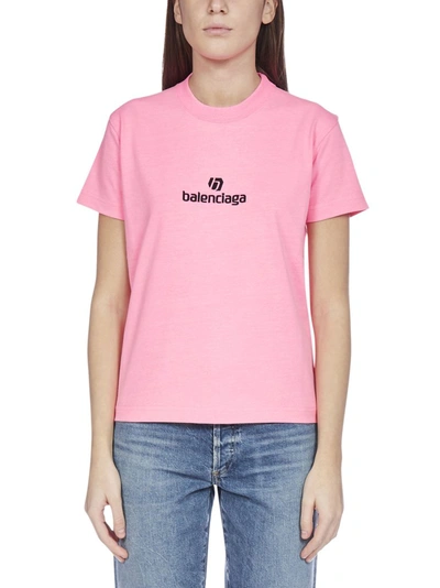 Shop Balenciaga Sponsor Logo T In Pink