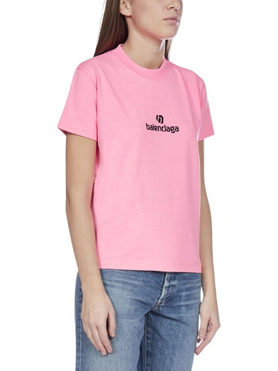 Shop Balenciaga Sponsor Logo T In Pink