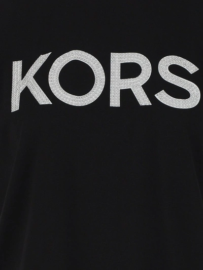 Shop Michael Michael Kors Embellished Logo T In Black