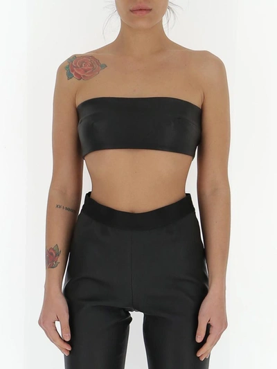 Shop Ann Demeulemeester Leather Tube Top In Black