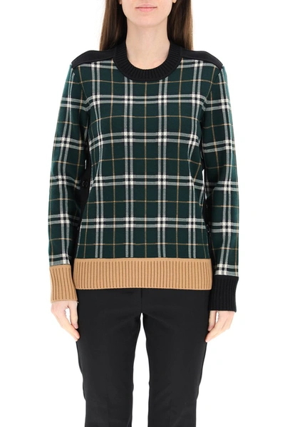 Shop Burberry Check Jacquard Sweater In Multi