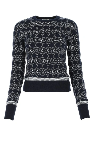 Shop Chloé Jacquard Crewneck Sweater In Multi