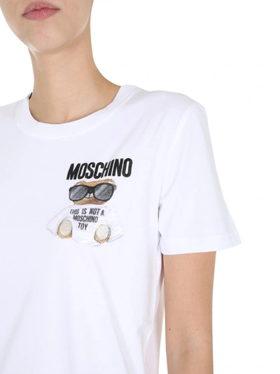 Shop Moschino Teddy Print Crewneck T In White