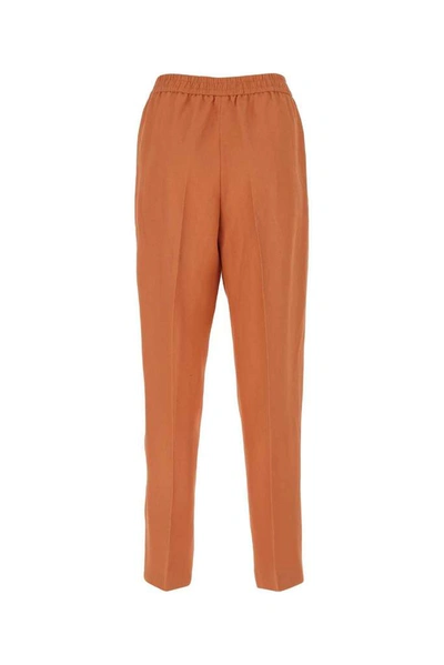 Shop Agnona Elasticated Waist Pants In Orange