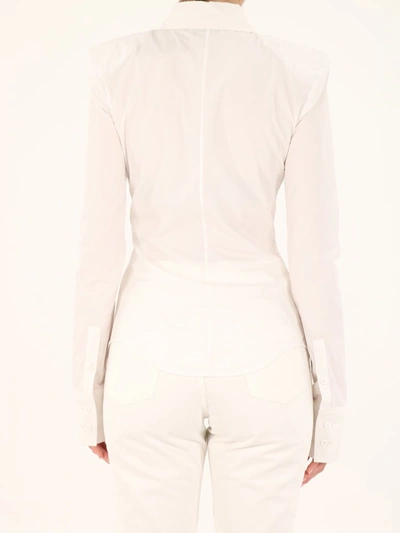 Shop Attico The  Padded Shoulder Long In White