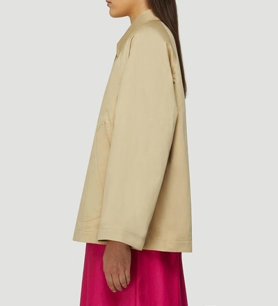 Marni Cropped Cotton-blend Gabardine Jacket In Light Beige | ModeSens