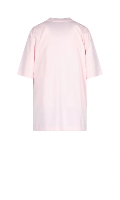 Shop Marni Logo Print Crewneck T In Pink