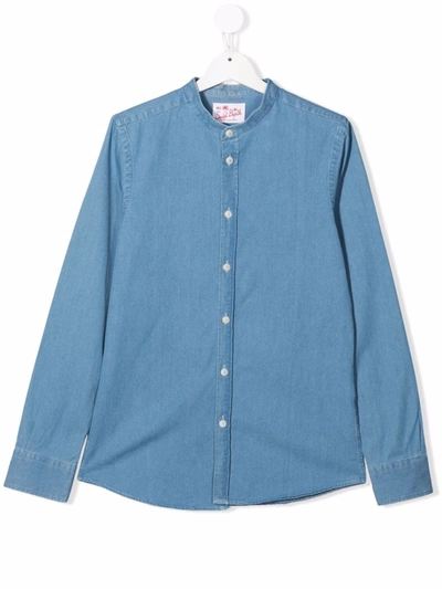 BAND-COLLAR DENIM SHIRT