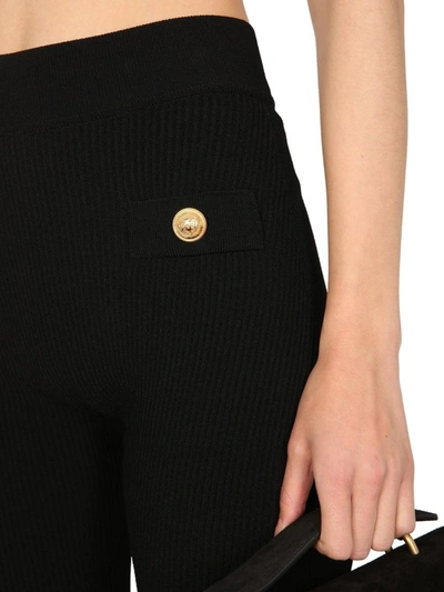 Shop Balmain Button Embellished Cycling Shorts In Black