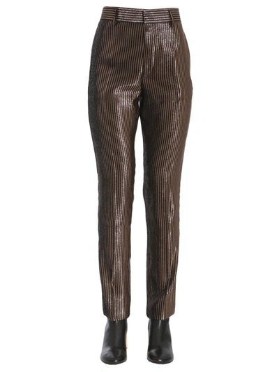Shop Haider Ackermann Metallic Striped Pants In Multi