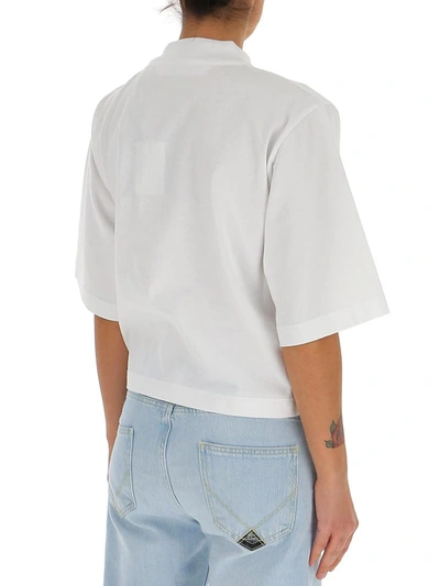 Shop Palm Angels Ice Bear Print Cropped T In White