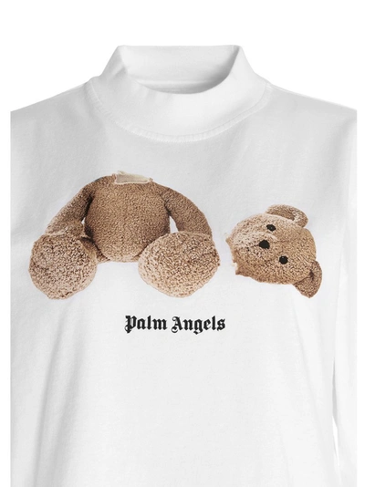 Shop Palm Angels Ice Bear Print Cropped T In White